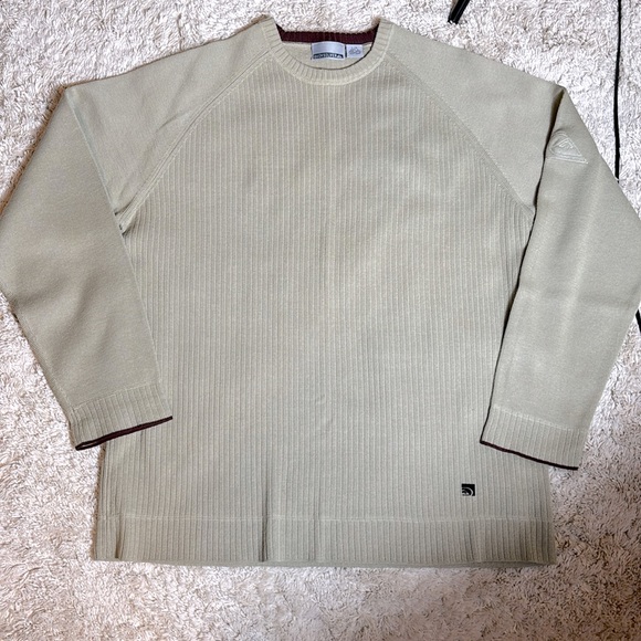 Quiksilver Mens Crewneck Pullover Sweater Tan, Size Large - Picture 1 of 9